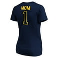 thumbnail image 3 of Women's Navy Michigan Wolverines #1 Mom V-Neck T-Shirt, 3 of 3