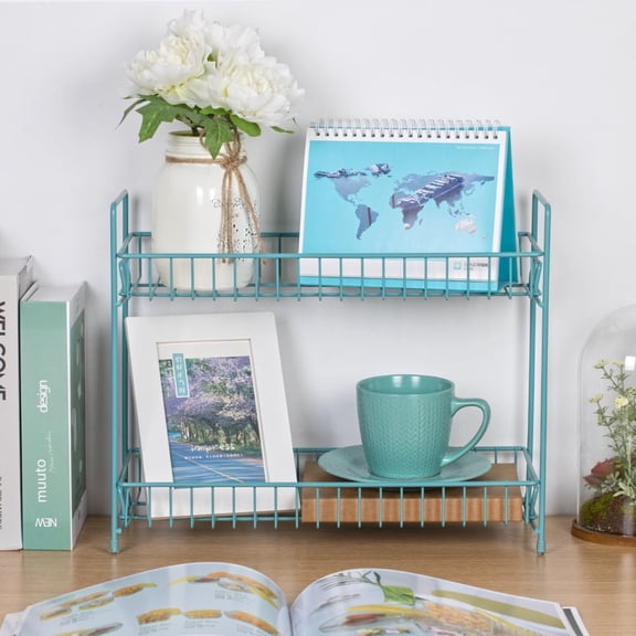 2-Tier Kitchen Spice Rack Organizer – Chrome Metal Spice Jar & Bottle Shelf Holder for Pantry, Cabinet, Countertop