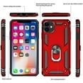 thumbnail image 5 of For Samsung Galaxy S25 EDGE Shockproof Hybrid Dual Layer PC + TPU with Metal Ring Kickstand Heavy Duty Armor Shell Cover, XPM Phone Case [Red], 5 of 10
