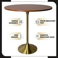 thumbnail image 4 of LeisureMod 36" Round Bar Height Dining Table with MDF Top Pub Table and Gold Stainless Steel Pedestal Base for Modern Kitchen and Dining Room Verve Collection in Cognac Brown, 4 of 7