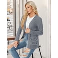 thumbnail image 7 of JWD Women's Cardigan Woolen Sweater Soft Comfortable Casual Lightweight With Pockets Dark Gray XL, 7 of 7