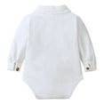 thumbnail image 5 of NAFUU Baby Boy Clothes Suits Formal Long Sleeve Dress Shirt Bodysuit With Bow Tie And Suspenders Pants Toddler Gentleman Outfits Temperament Suit 2-3 Years, 5 of 8