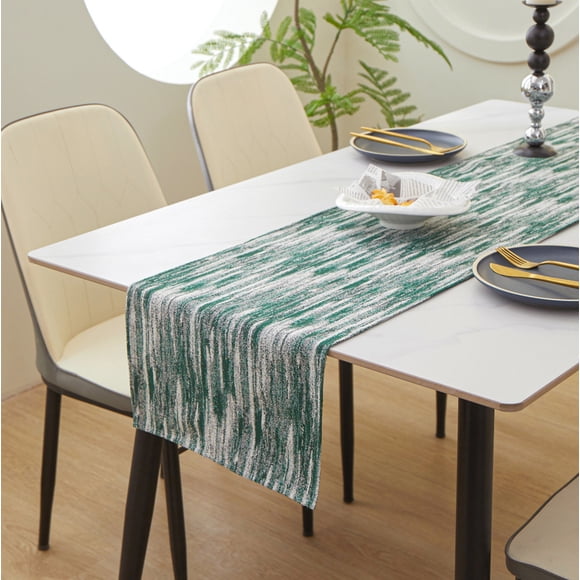 Chemin de Table Transparent pour Mariage Ou Fête, Étamine en Polyester Doux, Décoration de Table Longue 35 x 157 Pouces pour Baby Shower, Anniversaire, Banquet, Décoration Intérieure