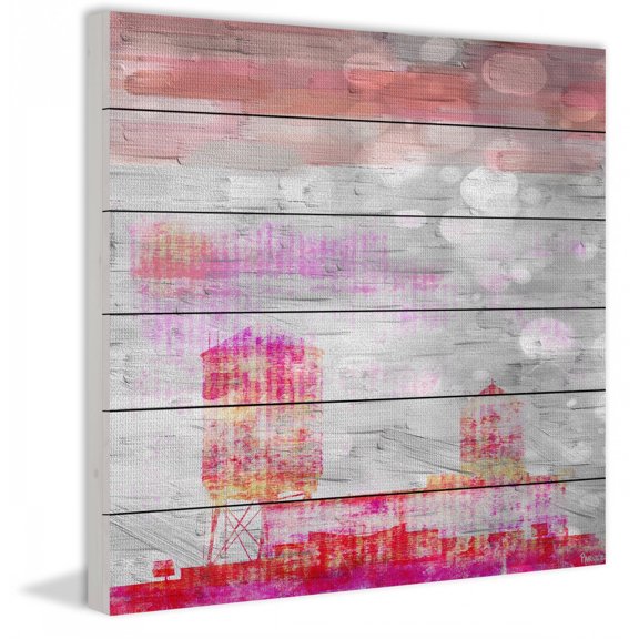 Parvez Taj "Silos in Color" Print on White Wood