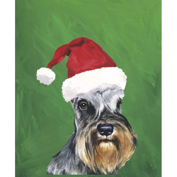 Schnauzer Grey Cropped - Barbara Van Vliet Christmas Garden Flag