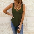 thumbnail image 2 of gakvbuo Plus Size Summer Tops For Women Tops Dressy Casual Tunic Tops To Wear With Leggings Women Casual Tanks Sleeveless Cross Solid Pullover Sling Vest Blouse Tops, 2 of 8