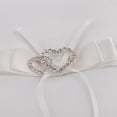 thumbnail image 3 of Billuyoard Corazones dobles ceremonia de boda anillo almohada cojín portador regalo elegante blanco Kits de decoración para fiestas, 3 of 6