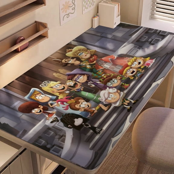 The Loud House-themed extra-large Non-Slip Base leather Desk Table mat—versatile for computer desks, dining tables, and more.12"x24"(30X60cm)