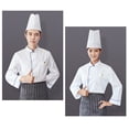 thumbnail image 2 of Unisex Chef Jacket - Color Piping Chef Coat Kitchen Restaurant Working Chef Uniform, BlueB, S, 2 of 4