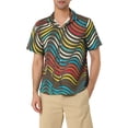 thumbnail image 1 of Unique Bargains Men's Summer Shirts Short Sleeve Irregular Geometric Button Down Shirt, 1 of 5