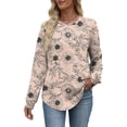 thumbnail image 3 of WIHOLL Sweatshirt for Women Crewneck Long Sleeve Shirts Curved Hem Lightweight Sweaters Fall Clothes, 3 of 8
