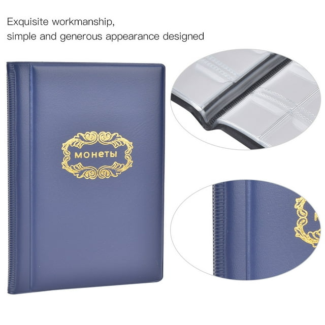120 Pockets 10 Pages Album Collection Book Mini Size Money Collecting Holder, Small, Exquisite Workmanship