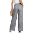 thumbnail image 4 of Resicozy Womens Cotton Linen Pants 2026 Casual Button Up High Waisted Wide Leg Straight Leg Trousers with Pocket Gray L, 4 of 4