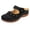 Black, variant on Women's Flower Orthopedic Clog Backless Sandals with Arch Support Bohemian Beach Leather Closed Toe Orthotic Platform Wedge Mules Comfortable Walking Slides Summer Dress Shoes Grey Size 6