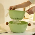 thumbnail image 4 of STPToys Clearance Kitchen Colander with Bowl Strainer,8.6 inch Plastic Fruits and Vegetable Washing Basket Double Layered Drain Basin Cleaning Mixing Basket - Green, 4 of 7
