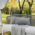 thumbnail image 3 of Outdoor Pillows For Patio Furniture Waterproof Pillow Covers Square Garden Cushion Farmhouse Linen Throw Pillow Covers Shell For Patio Tent Couch 18X18 Inch-2Pcs, 3 of 4