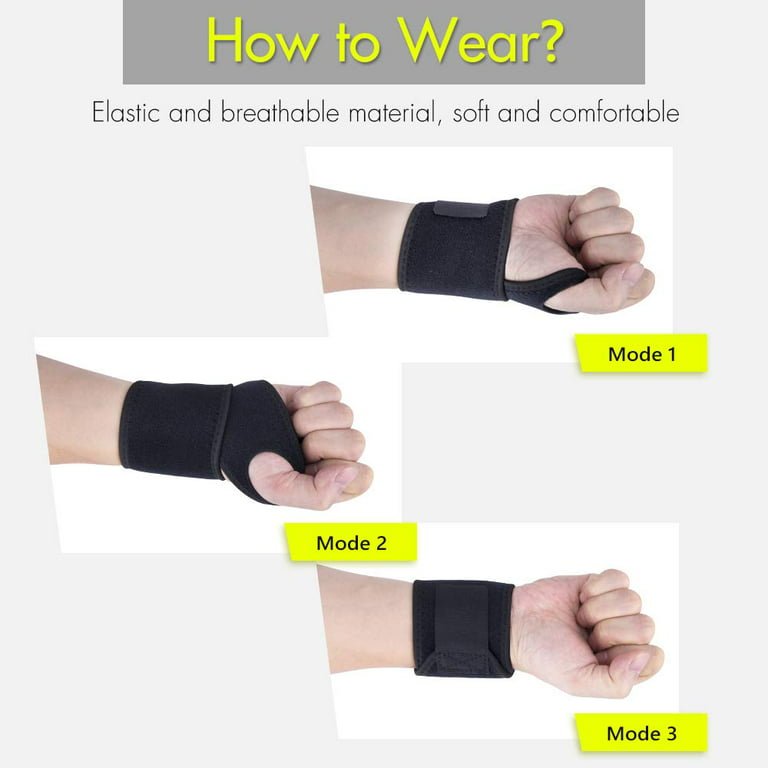 2 Pcs Adjustable Wrist Brace, Wrist Support Comfortable for Arthritis and  Tendinitis, Wrist Compression Wrap Fit for Right and Left Hand