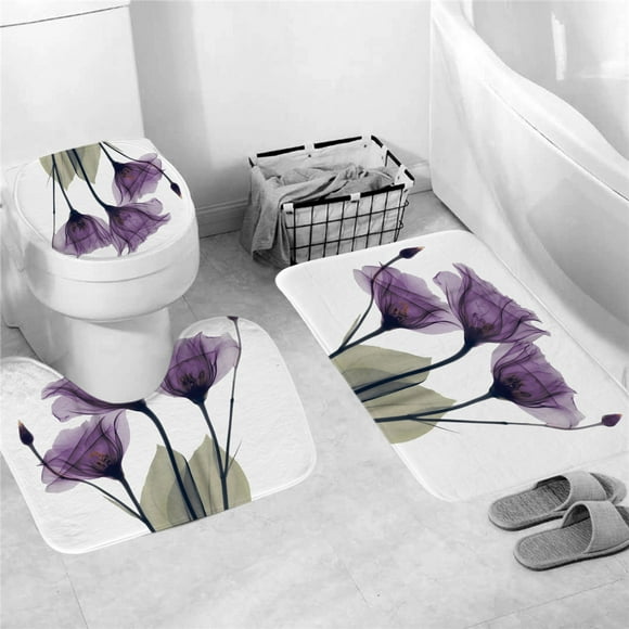 Juego de 4 alfombras de baño antidehído para el hogar