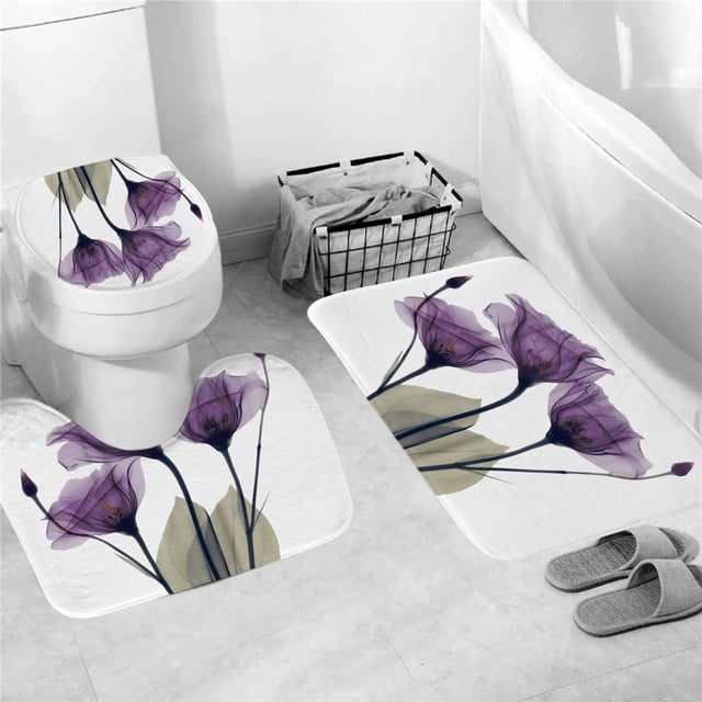 Juego de 4 alfombras de baño antidehído para el hogar