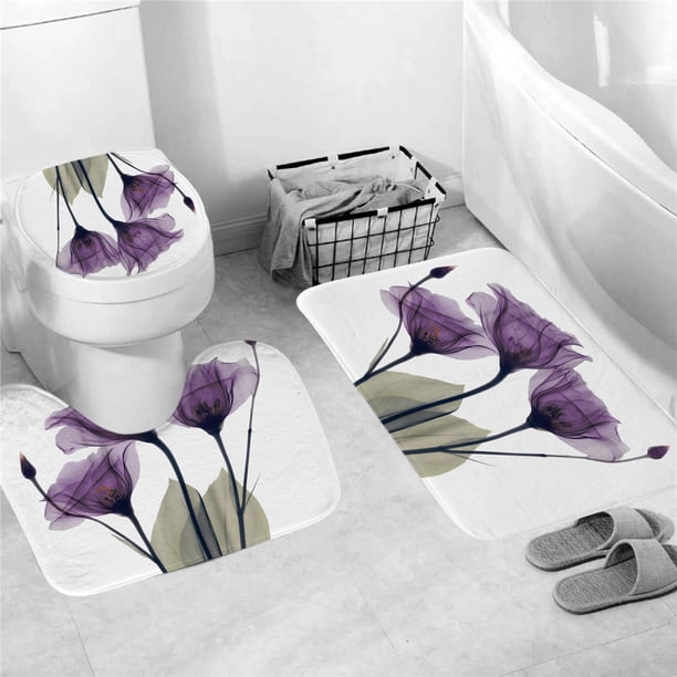 Juego de 4 alfombras de baño antidehído para el hogar