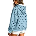 thumbnail image 4 of Raeneomay Women's Polka Dot Hoodie - Zip Up Long Sleeve Pocket Jacket S-XXXL, 4 of 6