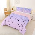 thumbnail image 2 of Manfei Sparkle Stars Heart Print King Size Comforter Sets,Celestial Theme Comforters King Size,Purple White,Pink Reversible,3-Piece,1 Comforter and 2 Pillowcases, 2 of 7