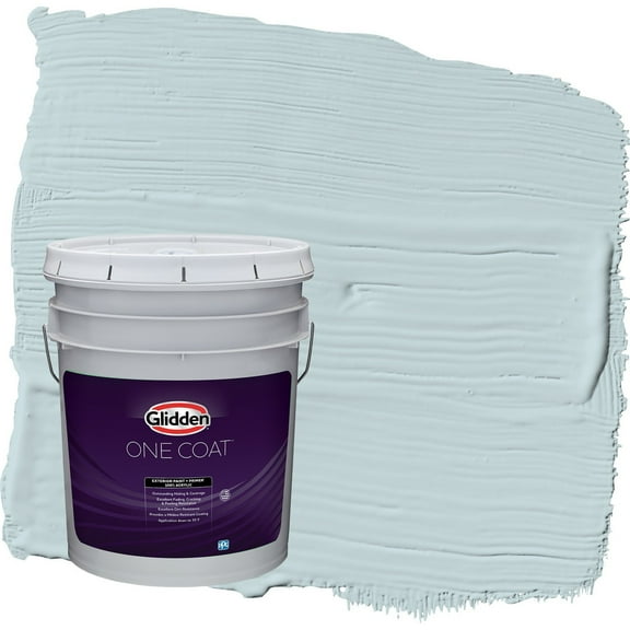 Glidden One Coat Scandinavian Sky / Blue Flat Exterior Paint with Primer, 5 Gallon