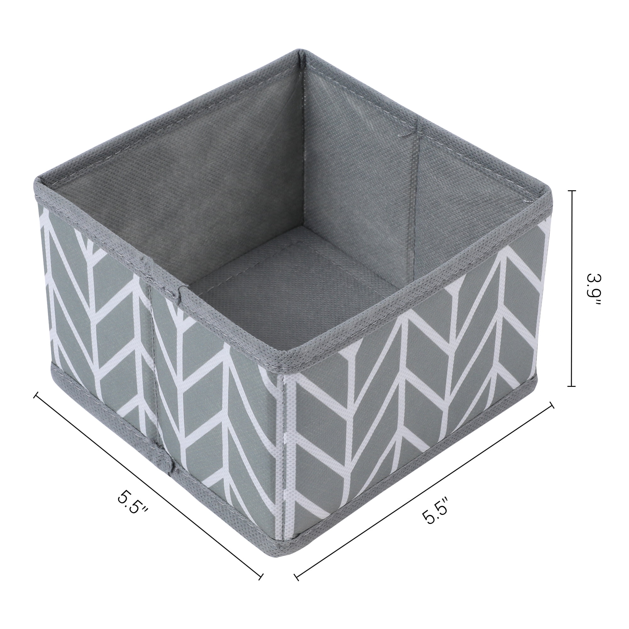 Unique Bargains Storage Bins for Closet Organizers Branch Patterned Gray 5.5"x5.5"x3.9"
