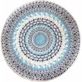 thumbnail image 1 of Faux Fur Boho Round Rug Round Area Rug Washable Rug Non-Slip Gray and Blue Small Round Rug Ultra Sofa Carpet for Living Dining Room Bedroom 3'x3' Round Blue/Multi, 1 of 7