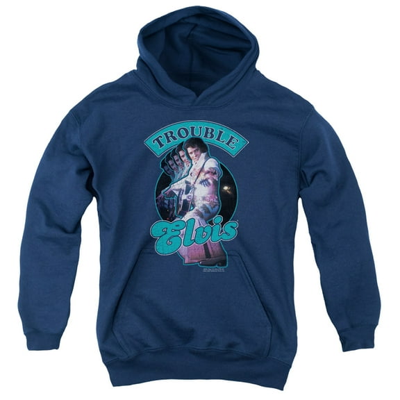 Elvis Presley - Total Trouble - Youth Hooded Sweatshirt - Large