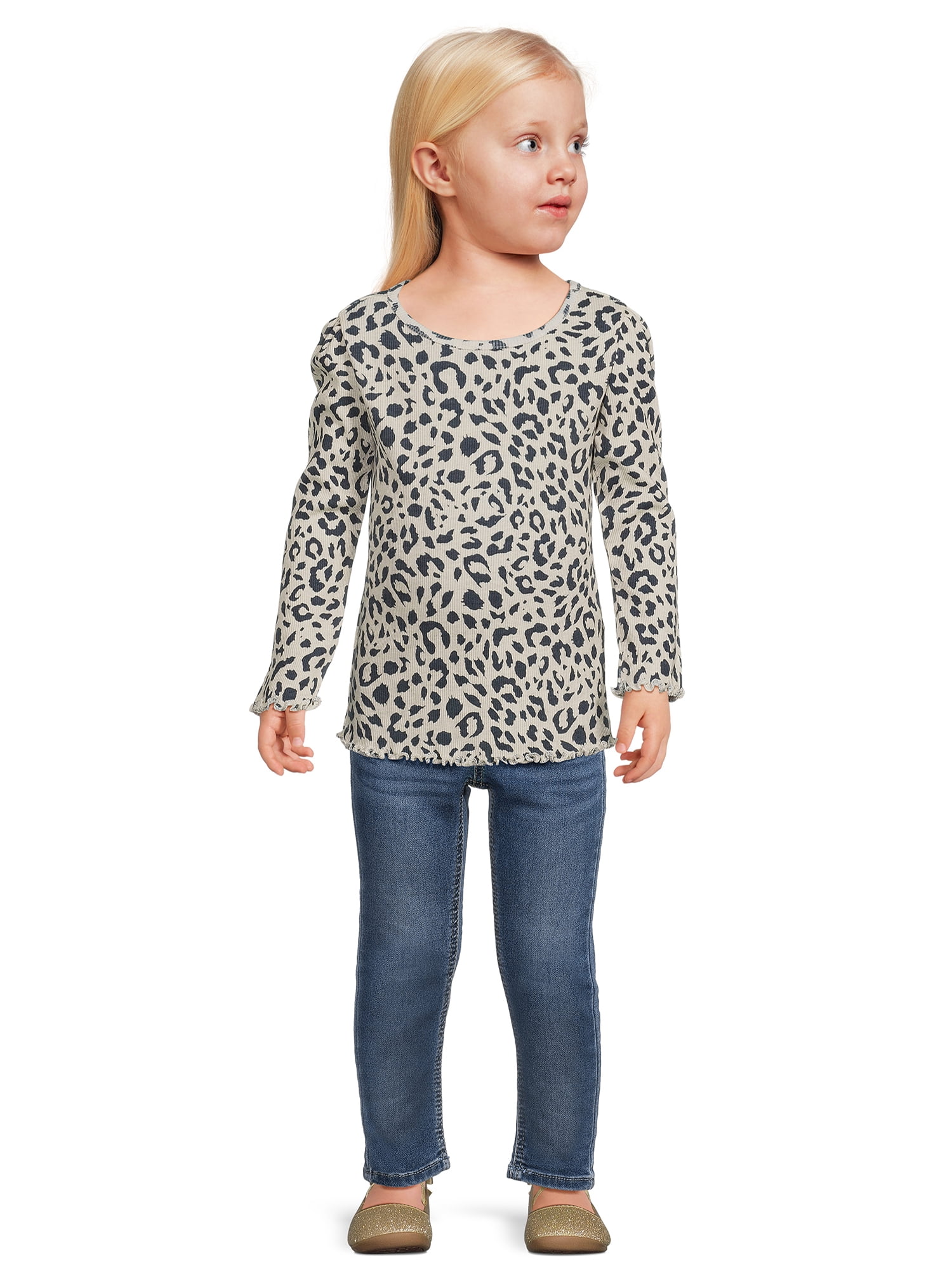 Garanimals Toddler Girl Ribbed Long Sleeve Top, Sizes 12M-5T
