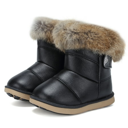 

Toddler Girls Snow Boots Soft-soled Anti-slip Waterproof High Top Warm Shoes For Winter