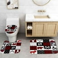 thumbnail image 7 of 4PCS Cabin Shower Curtain Set, Black Bear Forest Woodland Animal Wildlife Hunting Lodge Red and Black Buffalo Plaid Christmas Country Rustic Farmhouse Bathroom Decor, Non-slip Bath Mat, 7 of 7