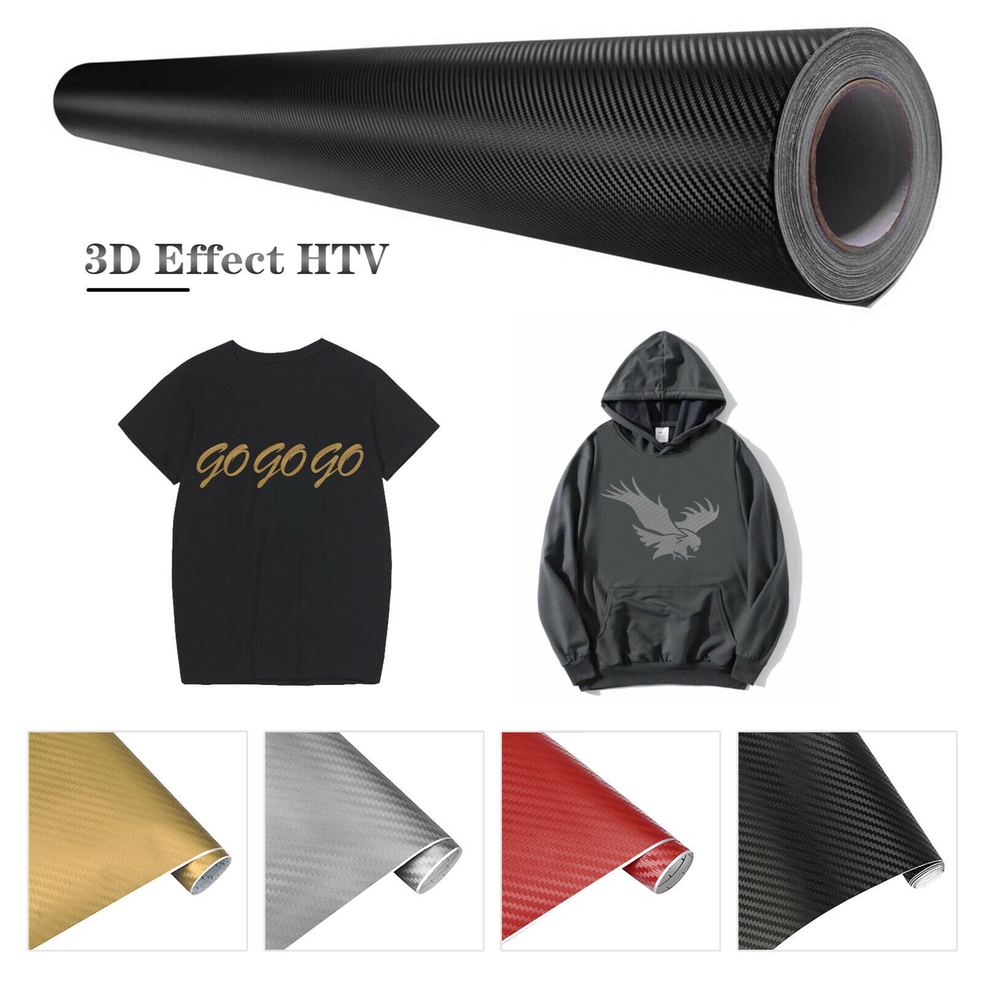 Black 3D HTV Heat Transfer Vinyl Roll for T Shirt Clothing 12x5ft in Dominican Republic at DOP 2292 Rating 5