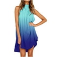 thumbnail image 1 of Pompotops Fashion Women Summer Printing Causal V-Neck Button Short Sleeve Vacation Pockets Dress, 1 of 7