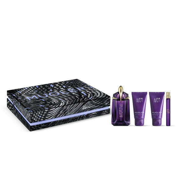 Mugler Alien - Eau de Parfum - Women's Fragrance Set - Floral & Woody - With Jasmine, Wood, and Amber - Perfume, 2 Fl Oz, 1.6 Fl Oz Body Lotion, 1.6 Fl Oz Shower Gel, 0.
