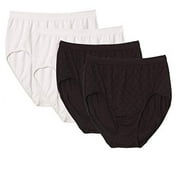 Bali Comfort Revolution Seamless Diamond Microfiber Brief (Pack of 4) (2 White Diamond / 2 Black Diamond)