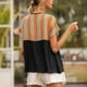 thumbnail image 5 of Camiseta de mujer Étnico Manga corta Hueco con cordones Verano Casual Top, Negro, M Noticed AP001227-02, 5 of 7