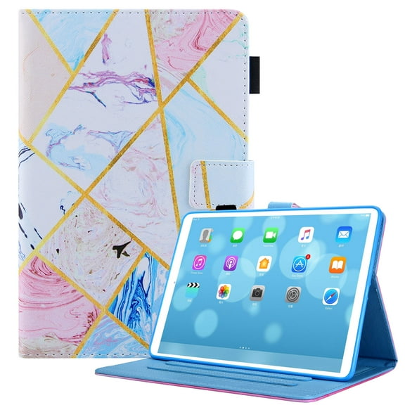 iPad Mini 6 2021 Case 8.3", iPad Mini 6th Gen Cover 2021, Allytech Cartoon Cute PU Leather Soft Rubber Shockproof Multi-Angle Viewing Kickstand Card/Pen Holder Smart Case, Grid Marble