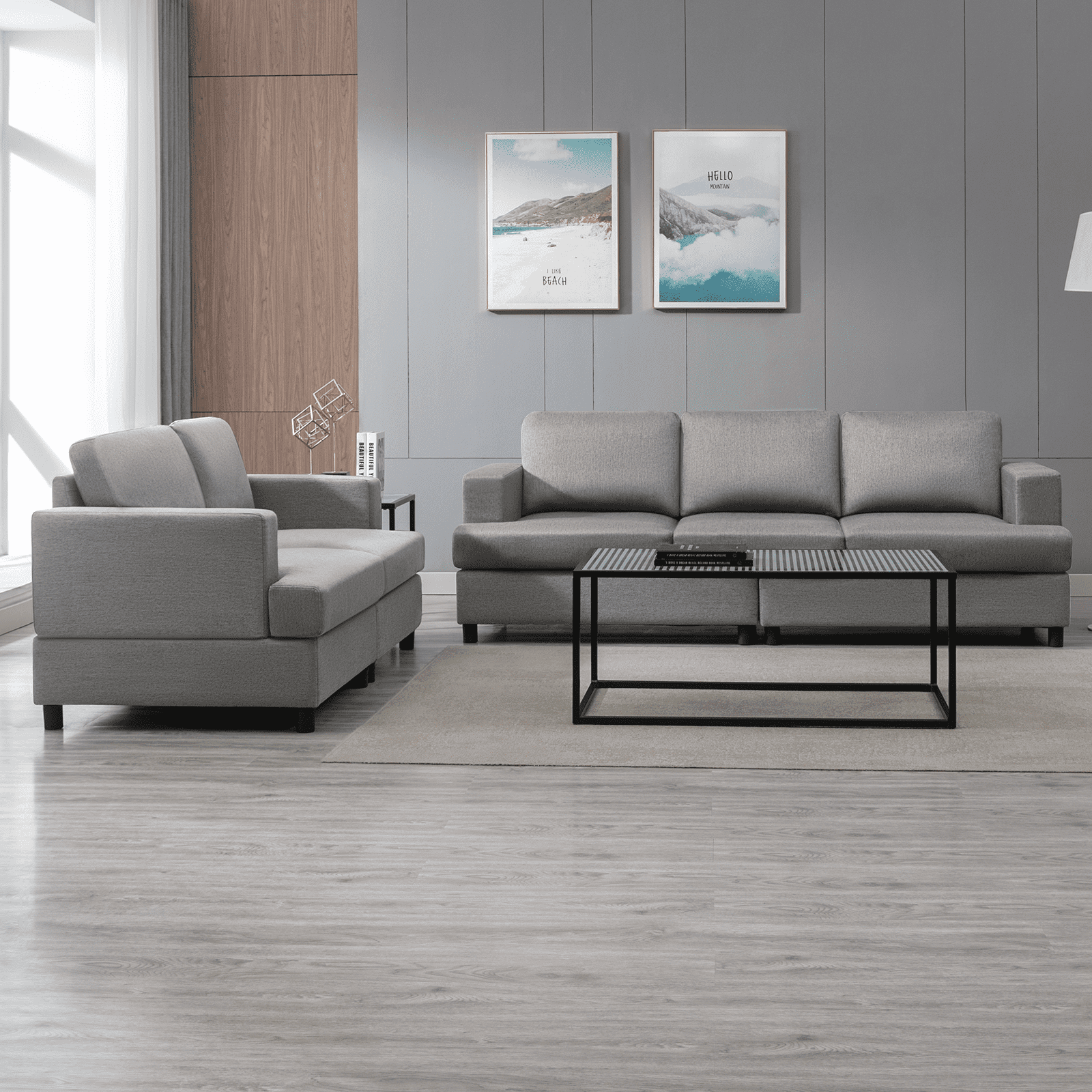 MUZZ Fabric Sofa Set, Modern Sofa Set Furniture, Upholstered Sofa