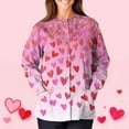 thumbnail image 5 of Valentine Day Scrubs for Women Button Down V Neck Quick Dry Uniforms Love Heart Print Short Sleeve Nursing Medical Scrubs with Pockets Purple Pink M, 5 of 5