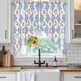 thumbnail image 4 of Summer Lemon Kitchen Window Curtains, Swag Curtains Valance for Bedroom Living Room Bathroom, Navy Blue Spring Floral Botanical Rod Pocket Window Treatment Curtain Block Drapes 2 Panels 36"x63", 4 of 9
