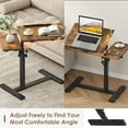 thumbnail image 4 of Laptop Desk Bedside Table with Wheels Laptop Stand for Couch Adjustable Tv Tray C End Table, Mobile Sofa Snack Table with Tiltable Top, Brown, 4 of 12