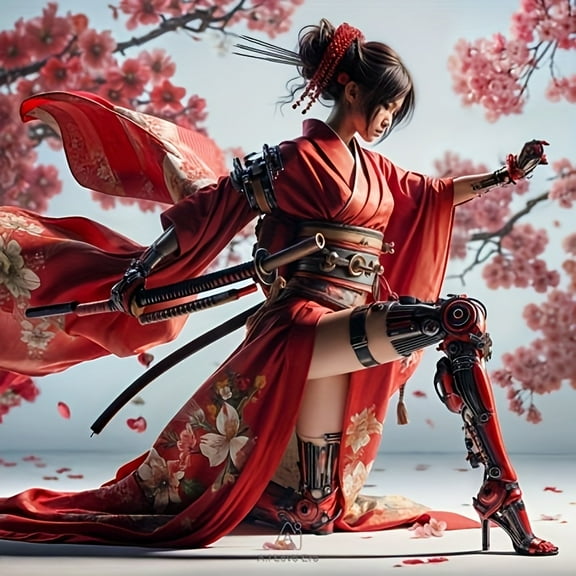 Diamond Painting Kits for Adults Female Samurai Warrior Full Drill DIY Diamond Art for Adults Beginners Picture Art Crystal Painting for Home Wall Decor