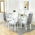 thumbnail image 6 of Sage Green Dining Room Chair Covers Set of 6, Farmhouse Leaf Watercolor Floral Dining Chair Covers, Stretch Removable Washable Dining Chair Covers for Holiday Kitchen Dining Room Decor, 6 of 6
