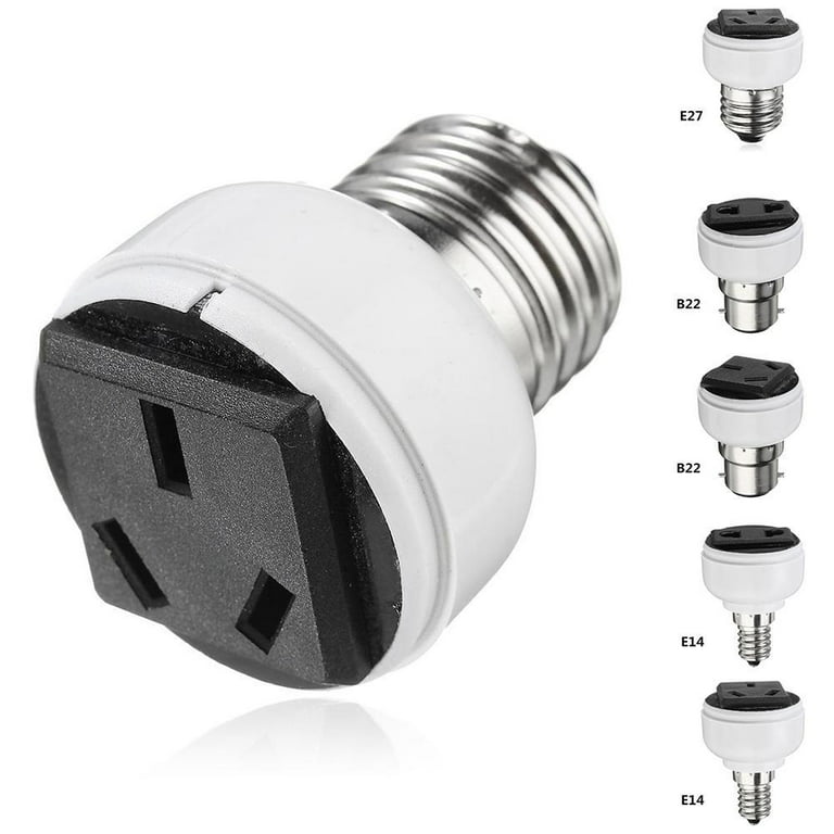 E27/b22/e14 ABS US/EU Plug Connector Accessories Bulb Holder Lighting Fixture Bulb Base Screw Adapter White Lamp Socket D1w1