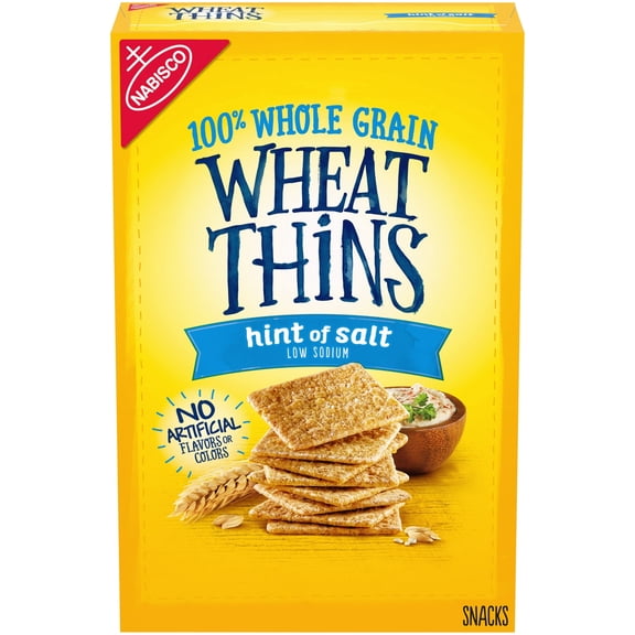 Wheat Thins Hint of Salt Whole Grain Low Sodium Crackers, 8.5 oz (Pack of 4)