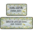 thumbnail image 4 of Lemon Kitchen Rug Decor Set of 2, Washable Microfiber Running Rugs Lemon Decoration Mats 17"x 47" + 17"x 23" (Light Blue), 4 of 7