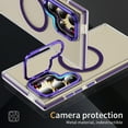 thumbnail image 5 of ELEHOLD Clear Frosted Rugged Case For Samsung Galaxy S23 Ultra Magnetic Shockproof Cover, MagSafe Compatible, Skin-Friendly, With Metal Lens Protection Frame Kickstand, Purple, 5 of 9