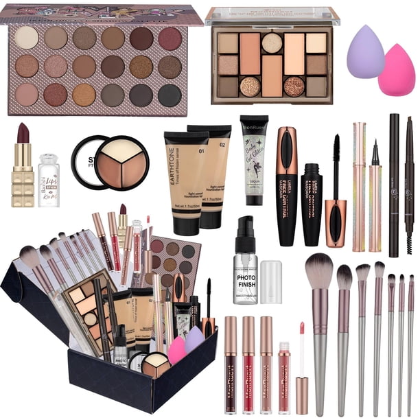 Kit de maquillaje MONRUEVT para niñas adolescentes con paleta de sombras de ojos y más